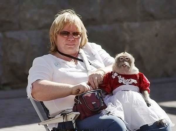 lady with monkey
