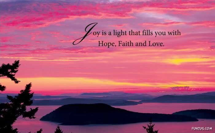 joy is a light that fills you with hope