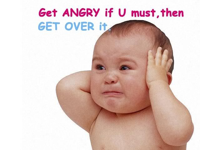 funny baby gets angry