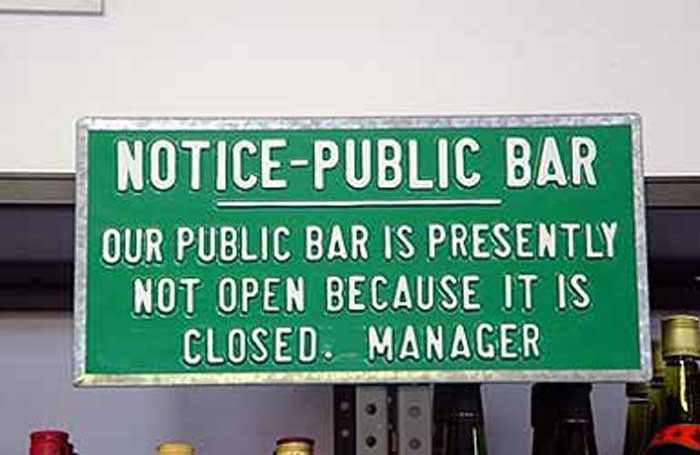 notice public bar funny