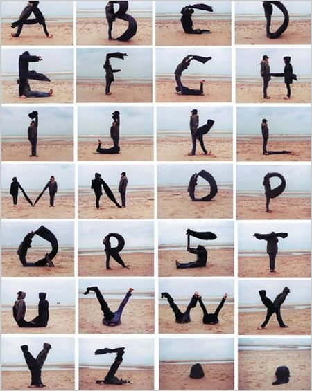 alphabets created from girl and boy