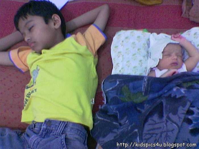 baby sleeping with akshat