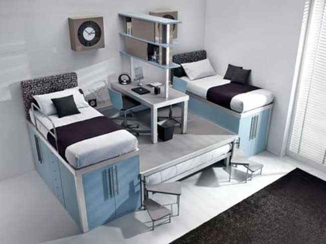 double decker bed with studdy table.