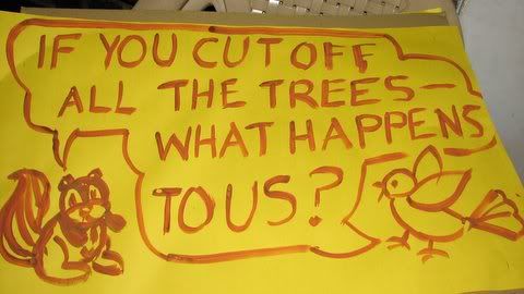 if you cut off the trees what happens to us? poster