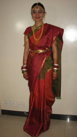 Here 39s the bride in her south Indian bridal attire