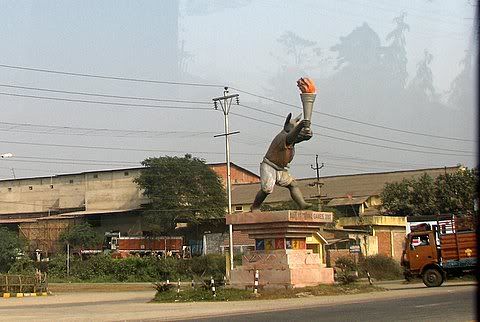 rhino with torch all india games village shillong guwahati road 191208