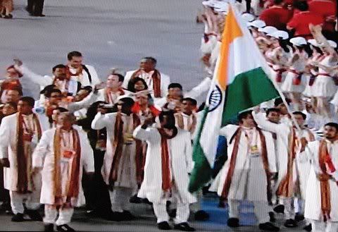 indian flag waving at Beijing