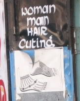 woman man hair cuting