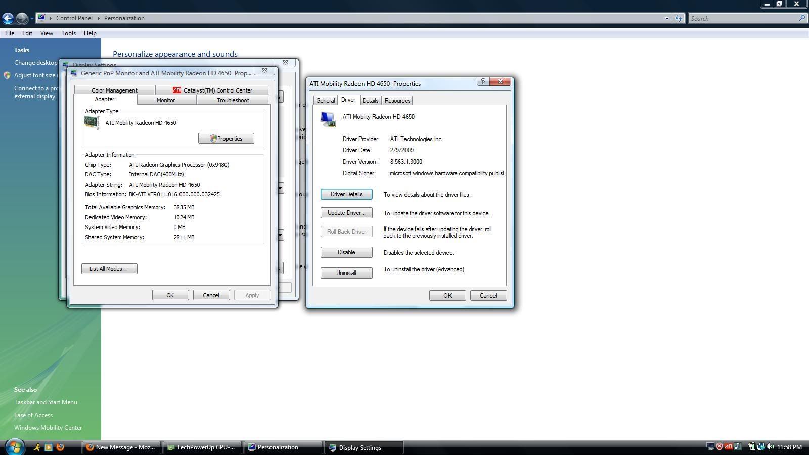 ATI Mobility Radeon HD 4650 Driver issues - HP Support Forum - 98895