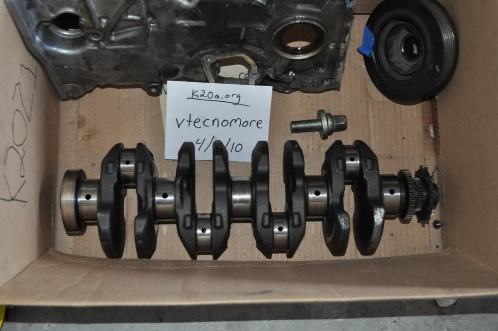 FS/FT K20a2 cams, K20z1 Crank, Timing Cover, Crank Pulley, Cam Gears