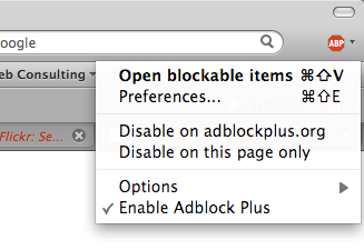 Disable Adblock Plus on a page or site