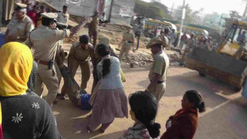 Kaveri Rajaraman Being Arrested