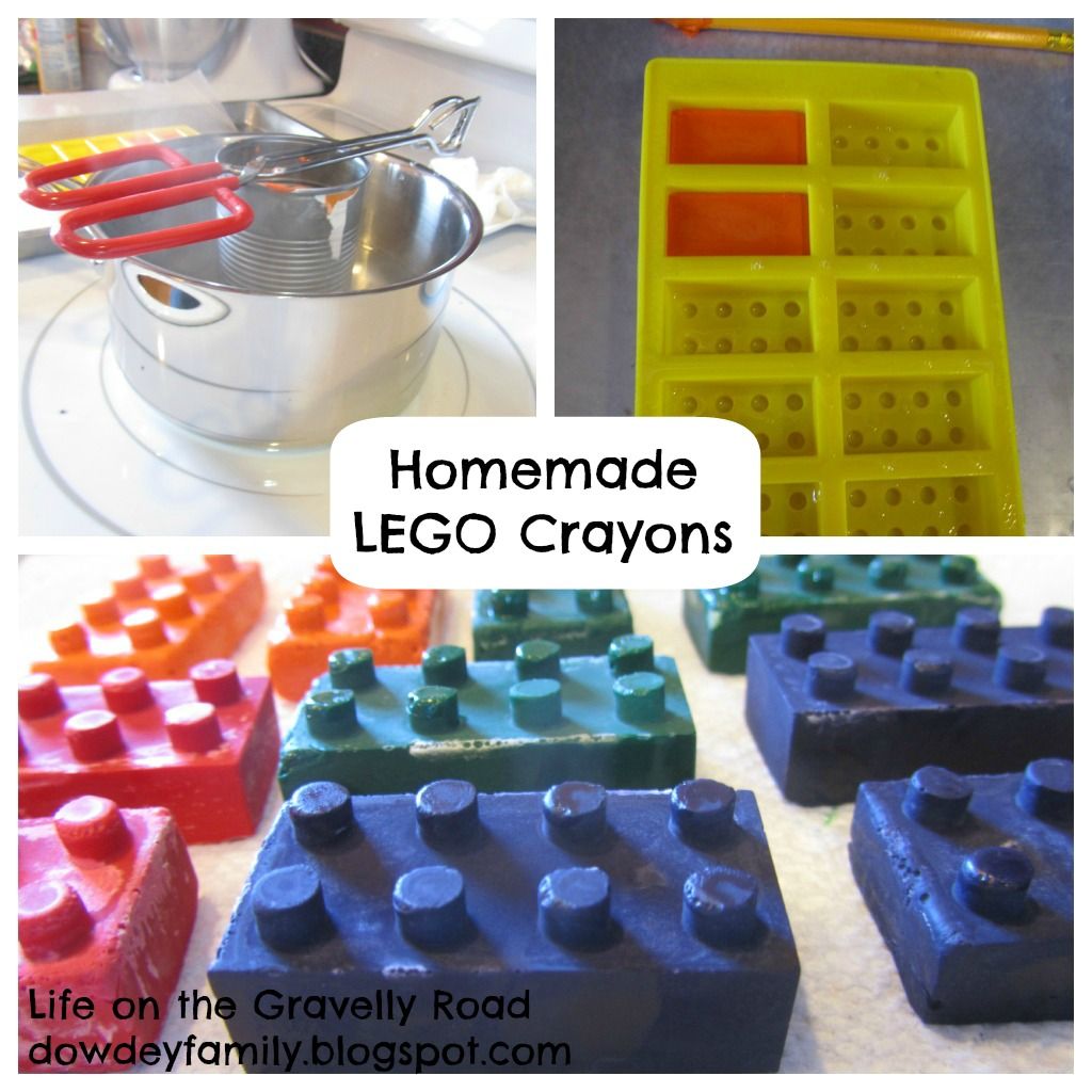 Lego party favor homemade crayons