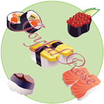 100% HC$ -  *Yummy Sushi*  Printable Image