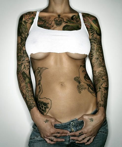 hot girl with awesome tattoos 