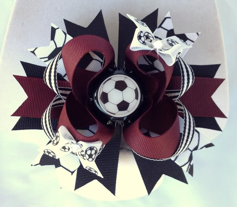 Soccer Hair Bows