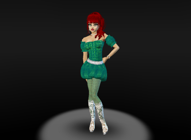 green sparkle w/leggings 1