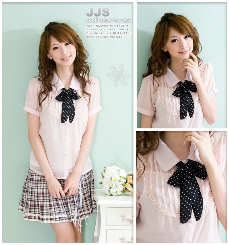 Schoolgirl-Style Chiffon top