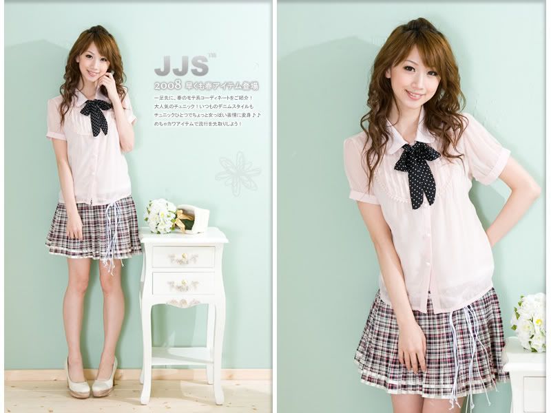 Schoolgirl-Style Chiffon top