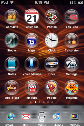 I've downloaded this theme for the ipod touch 2g and everything is working 