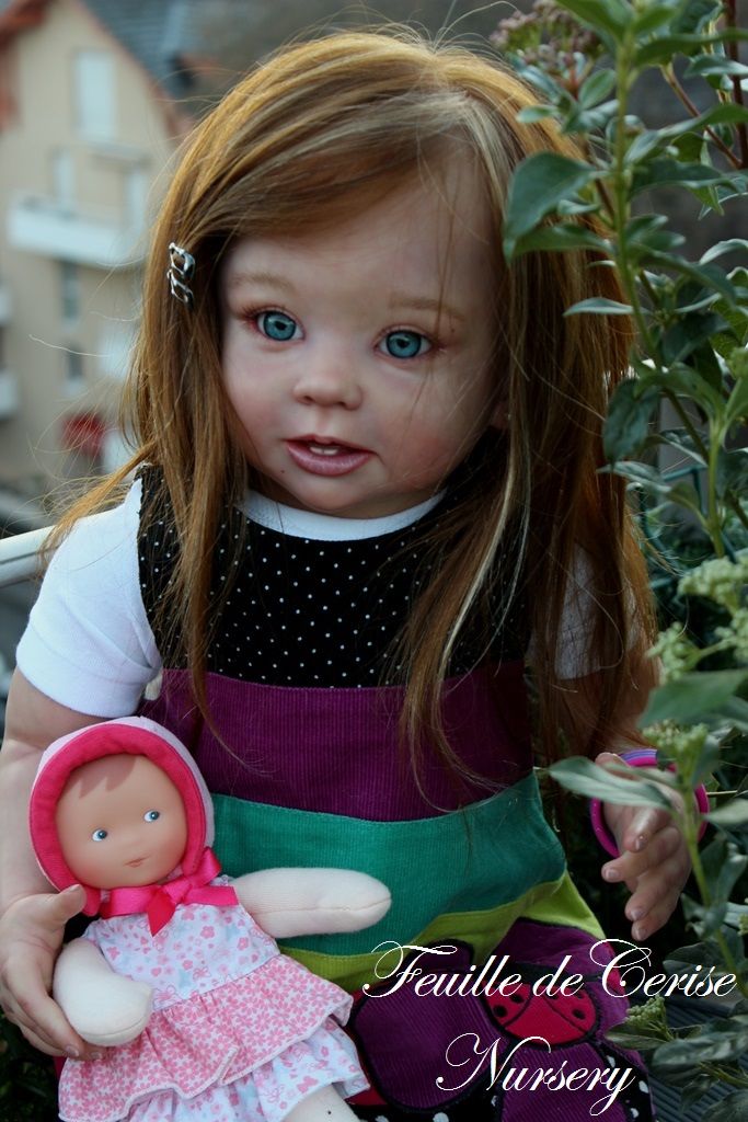 Feuille de Cerise Nursery Reborn Toddler Doll Bonnie Linda Murray Human Hair