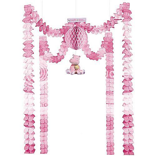 Baby Shower Girl Pink All in One Decorating Canopy Kit