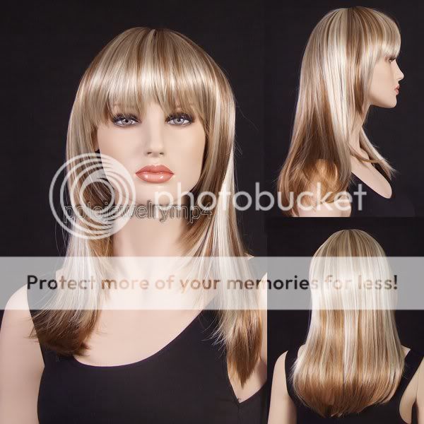 NEW LONG STRAWBERRY BLONDE & BLONDE MIX STRAIGHT WIG