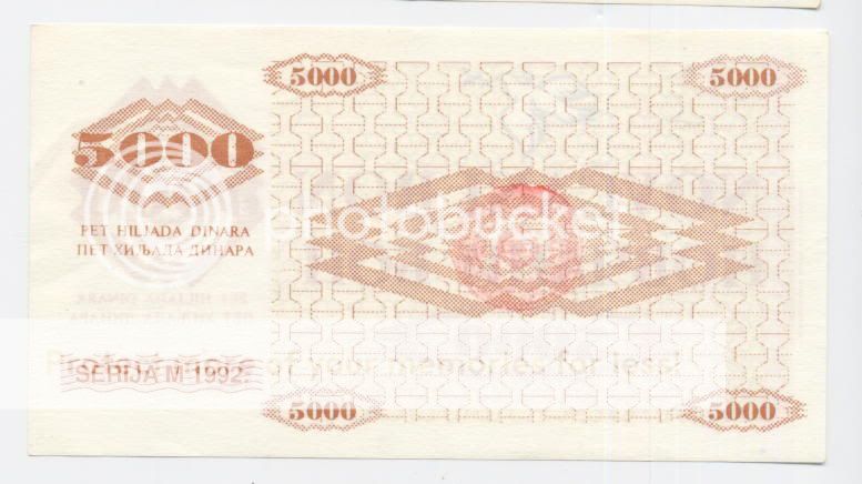   Din.1992  UNC * Handstamp;VISOKO 20 mm on back 100% ORIGINAL *P9f3