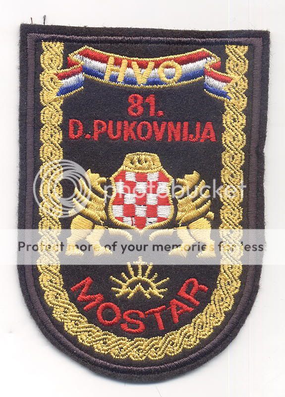 CROATIA ARMY  HVO / 81.HOMELAND REGIMENT, MOSTAR, patch  