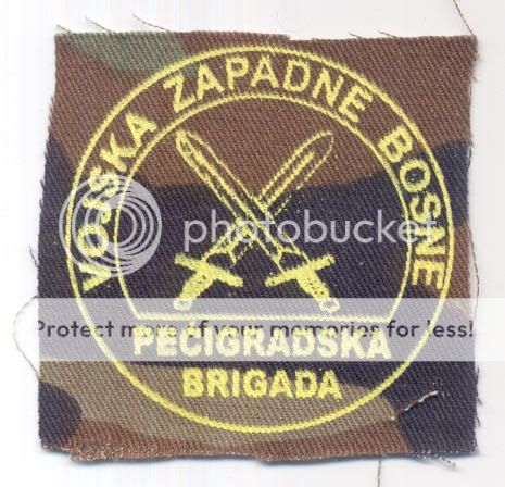 BOSNIA ARMY  WEST BOSNIA / BRIGADE OF PECIGRAD ,war time sleeve patch 